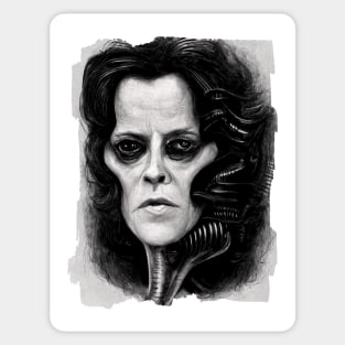 Sigourney Weaver Giger Style Sticker